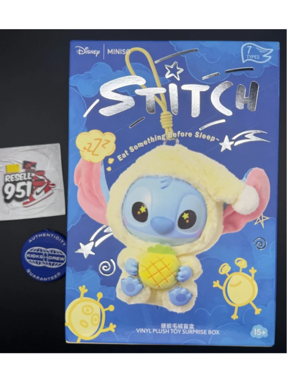 Pop Mart Disney Stitch Sour Pineapple Plush Keychain Figure